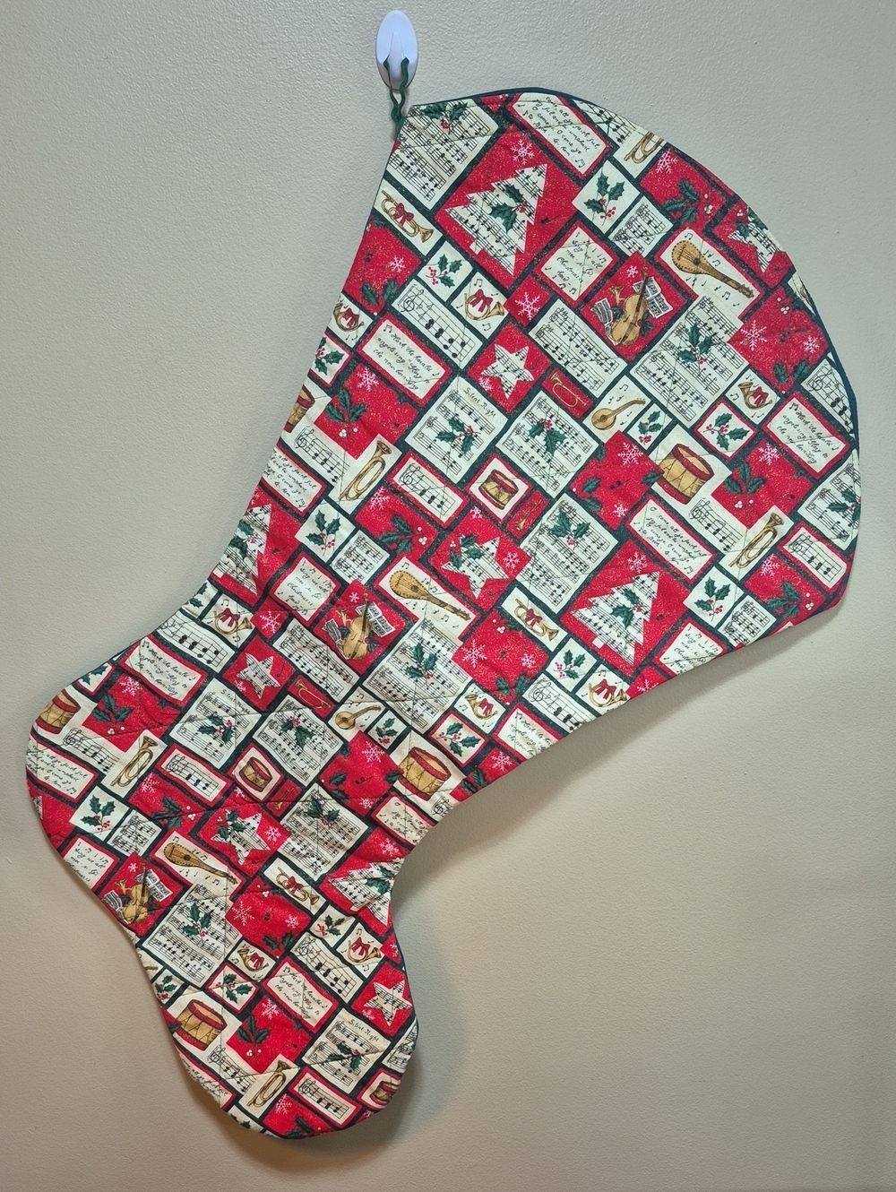 HANDMADE Quilted Cotton Festive Pattern Oversized Christmas Stocking
